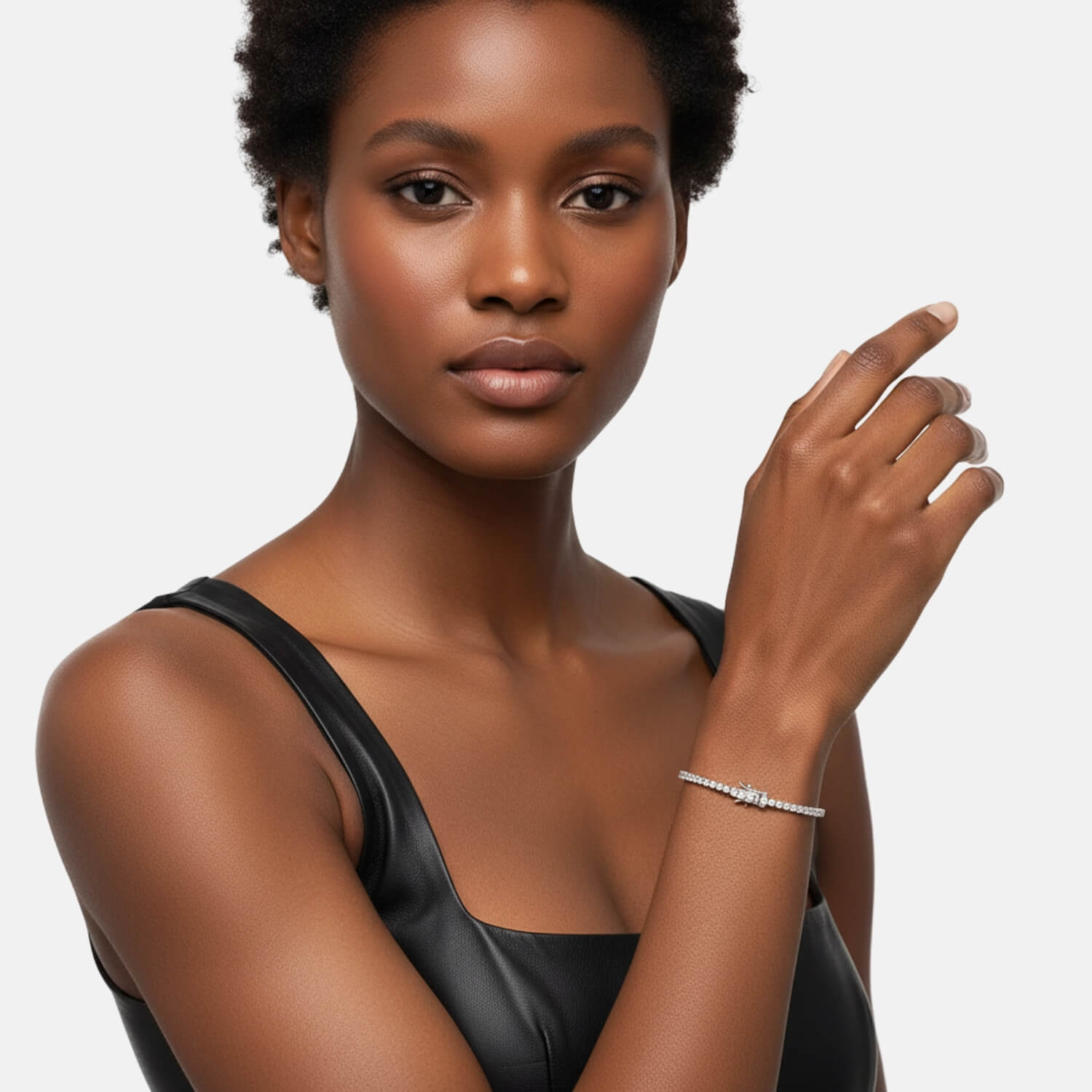 Prong-set moissanite tennis bracelet diamond tester shine