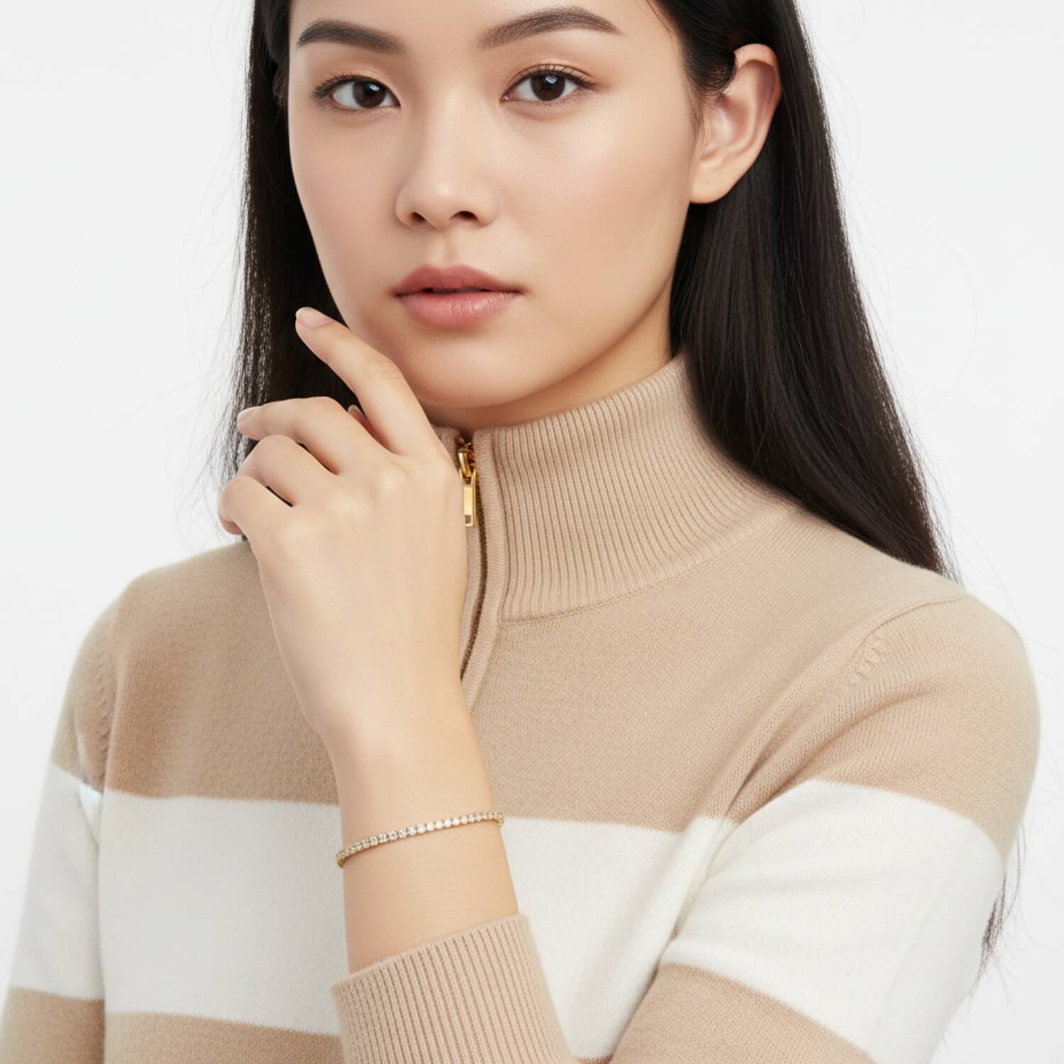 Prong-set moissanite tennis bracelet diamond tester shine