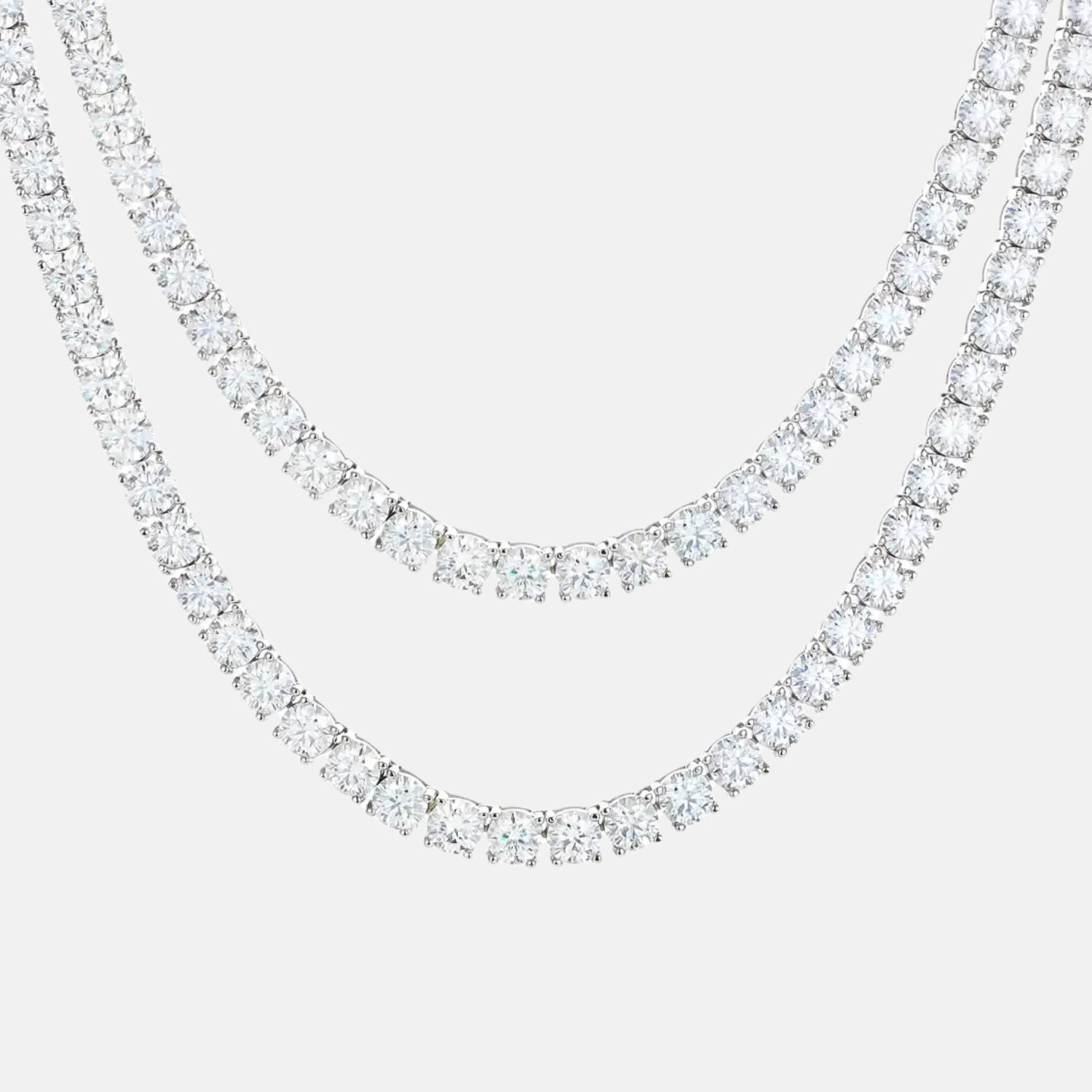 925 Silver Moissanite Tennis Chain in 18K Gold Plating*