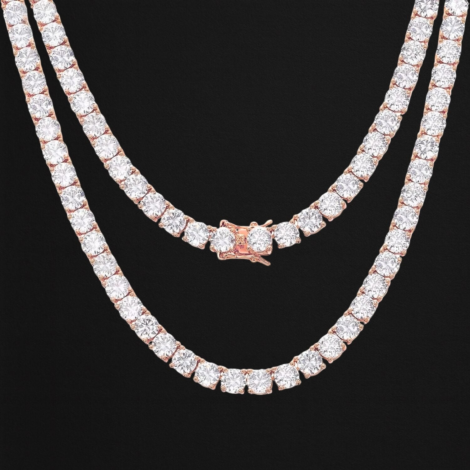 Rose Gold VVS Moissanite Tennis Chain Premium Jewelry