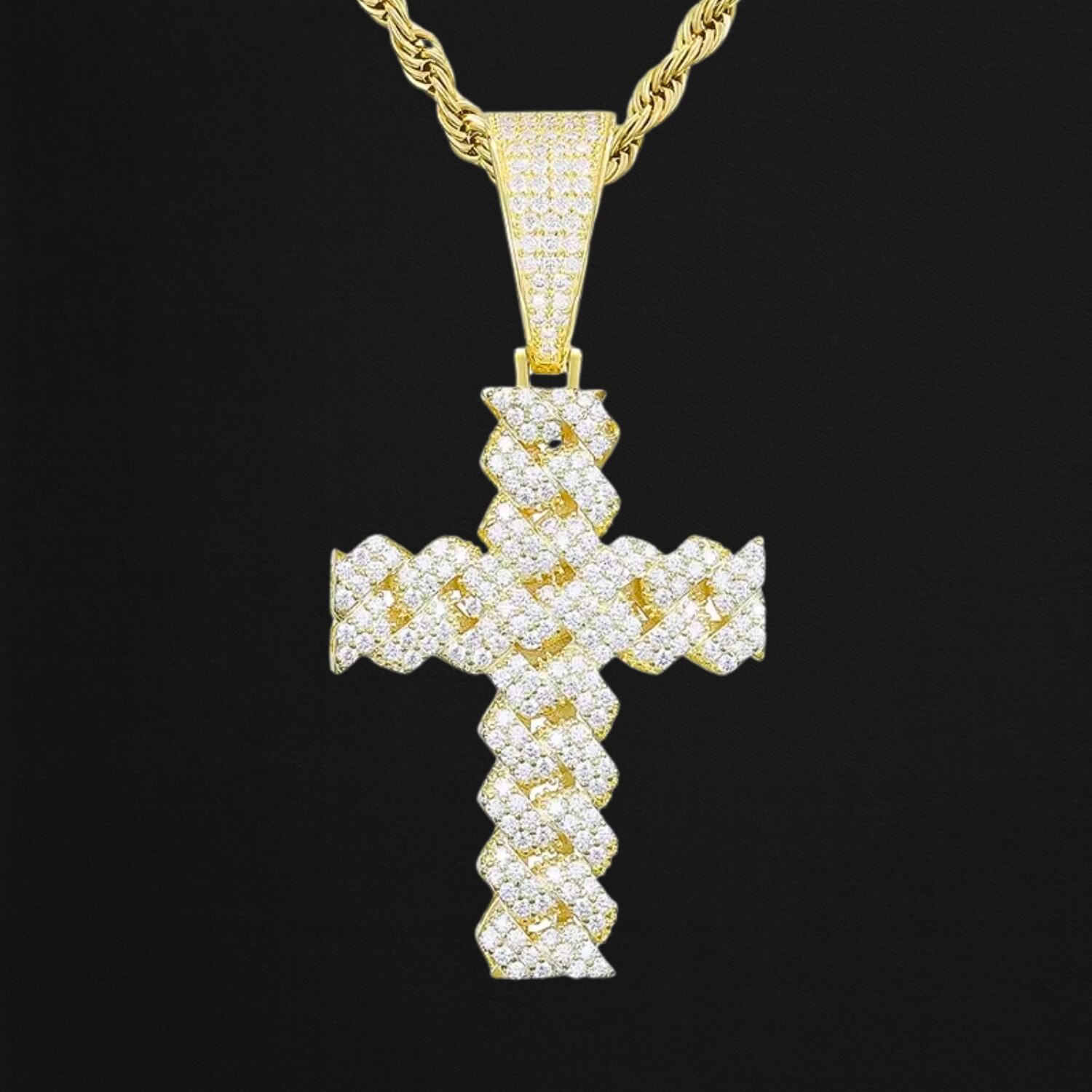 Ultimate Bold Luxury Moissanite Cross Pendant Jewelry