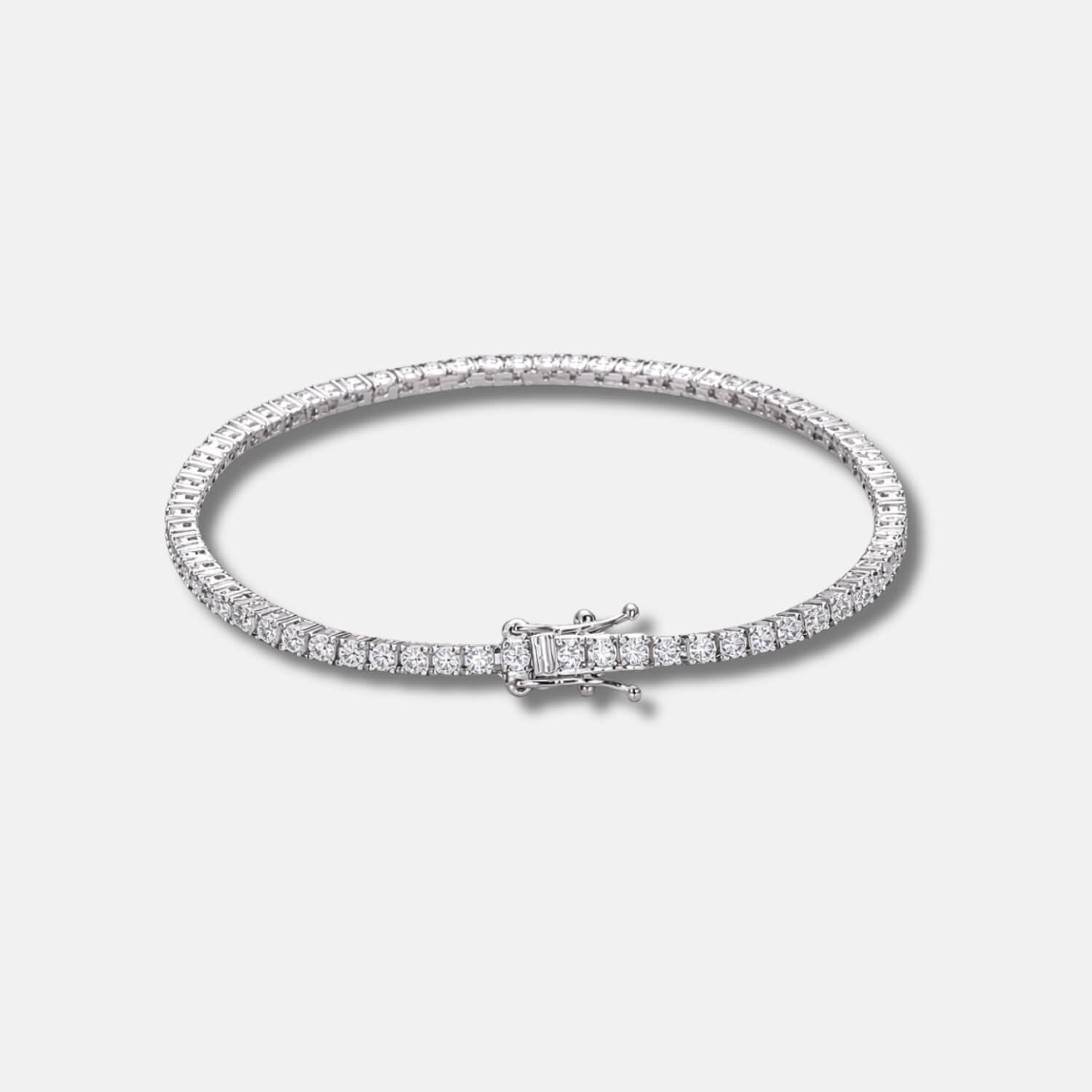 White gold VVS moissanite tennis bracelet in 925 sterling silver