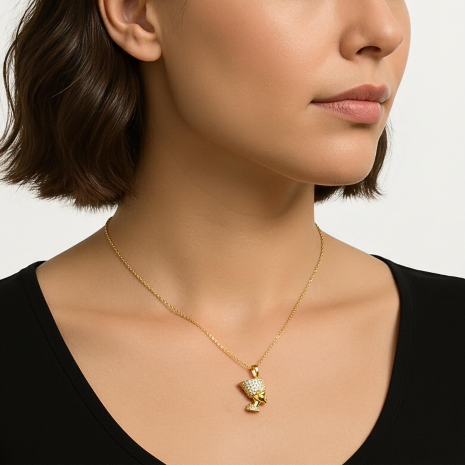 Ultimate Bold Pharaoh Head Moissanite Necklace Collection*