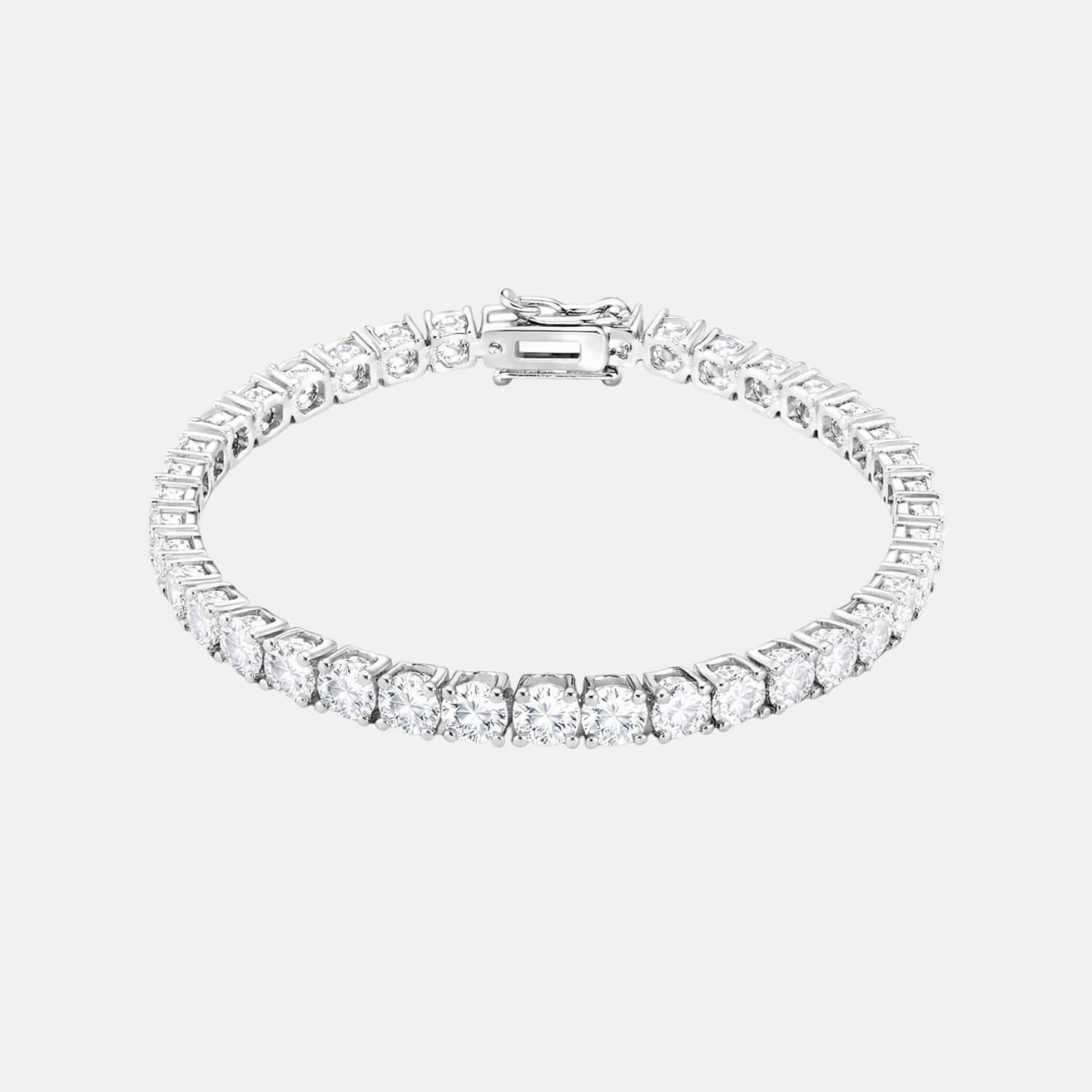 VVS moissanite tennis bracelet in 925 sterling silver front view