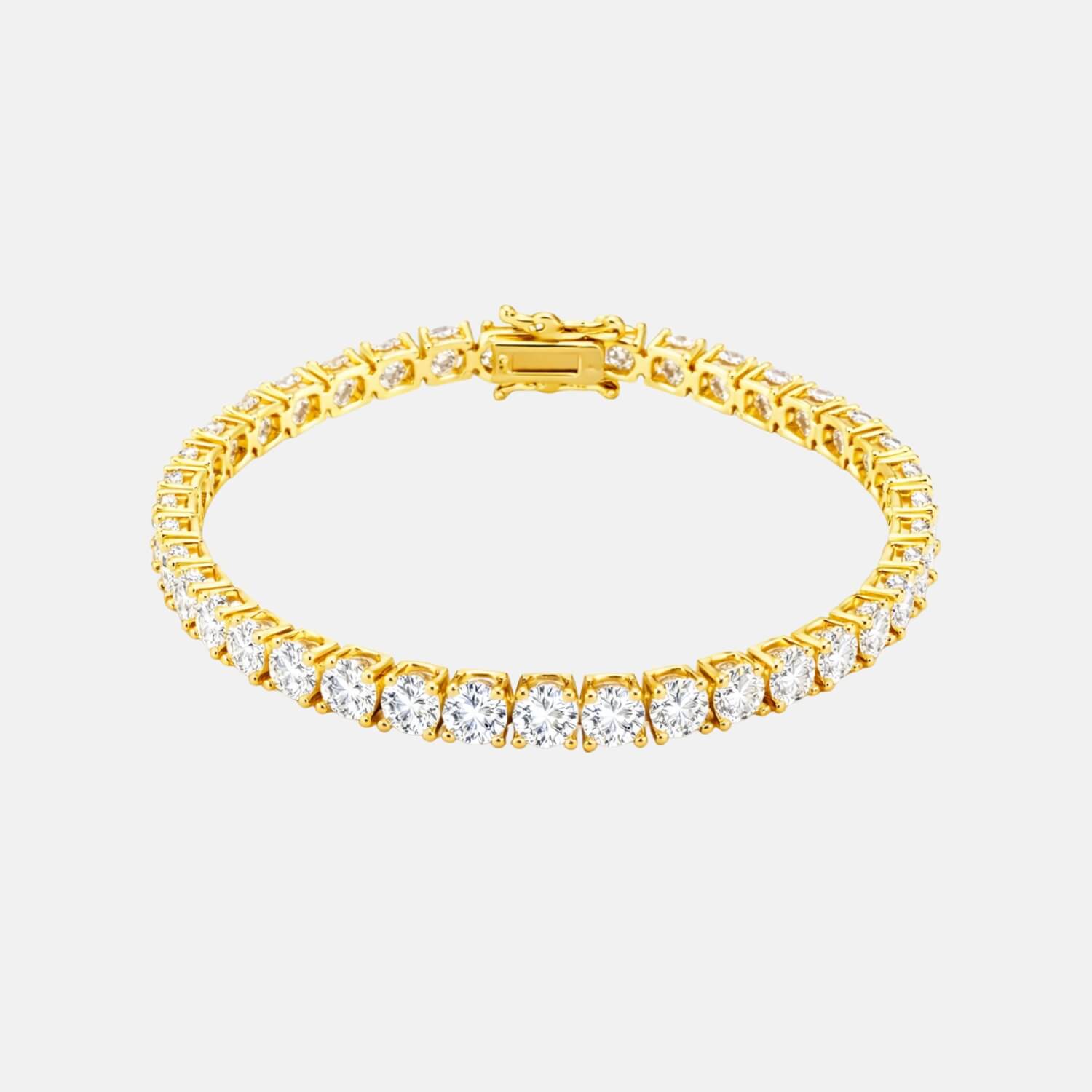 VVS moissanite tennis chain bracelet in gold 925 sterling silver